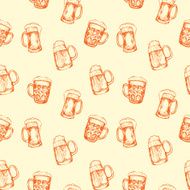 Seamless background with different glasses of beer N2