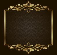 Calligraphic Retro vector gold frame on dark background