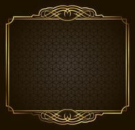 Calligraphic Retro vector gold frame on dark background N2