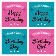 Colorful set of birthday greeting cards