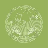 Natural Farm vector logo design template Agriculture emblem