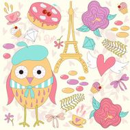 Romantic set with owl