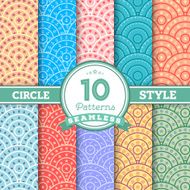 Set of 10 Different Circle Style Seamless Patterns N2