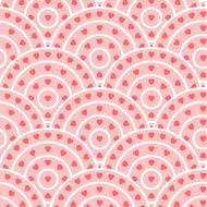 Circle With Heart Shape Vector Seamless Pattern