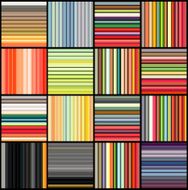 striped tube patterns in rainbow color over black