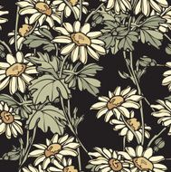 Seamless pattern with Camomile flowers N3