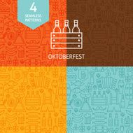 Thin Line Oktoberfest Beer Holiday Patterns Set
