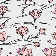 pattern with flowers Magnolia N3