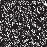 Calligraphic pattern with flowers
