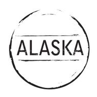 Black Vector Stamp and text ALASKA