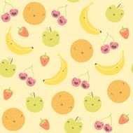 Cartoon funny fruits seamless pattern
