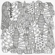 Pattern for coloring book of Christmas trees N2
