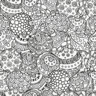 Seamless pattern for coloring book Christmas balls N2