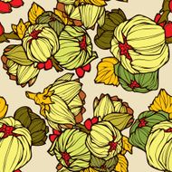 Seamless pattern with flowers peonies N5