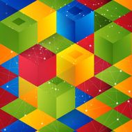 Vector Abstract geometric shape from cubes N15