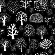Seamless pattern with trees sketch for your design N5