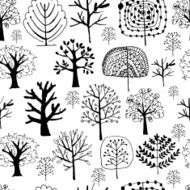 Seamless pattern with trees sketch for your design N6