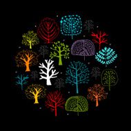 Trees collection sketch for your design N2