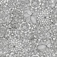 Seamless floral doodle background pattern in vector N16