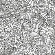 Seamless floral doodle background pattern in vector N17