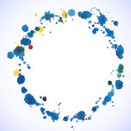 watercolor blotsround frame for your disign