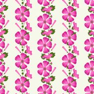 Vector seamless pattern with branch of pink flowers and buds