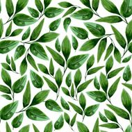 Watercolor Floral Leaf Seamless Pattern