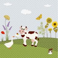 Set of nature textile stickers