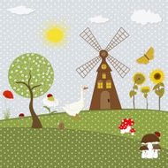 Set of nature textile stickers N2