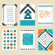 Collection of hand drawn cards Modern design for invitations