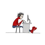 Programmer at work sketch for your design N13