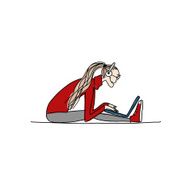 Yoga at work girl with laptop for your design N5