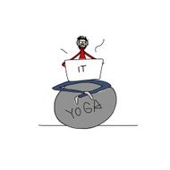 Yoga at work man with laptop for your design N5