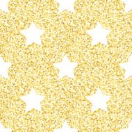 New Year seamless gometric pattern with golden glitter textured stars