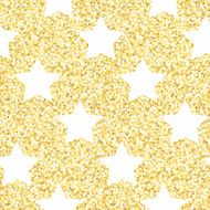 New Year seamless gometric pattern with golden glitter textured stars N2