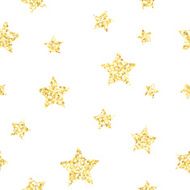 New Year seamless gometric pattern with golden glitter textured stars N4