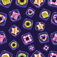 Vector seamless background with colorful Halloween candies