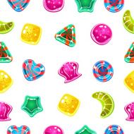 Vector seamless background with colorful Halloween candies N2