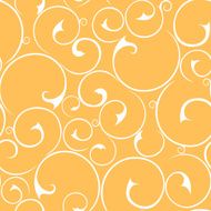Seamless floral white and orange pattern Vector illustration
