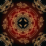 seamless pattern with golden floral ornaments
