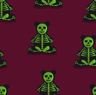 Seamless colorful background made of Skeleton Toy Bear