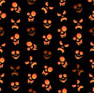 Seamless colorful background made of scary faces