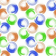 Abstract geometric seamless pattern with colored circles and blur elements