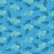 Seamless colorful background made of abstract fish N2
