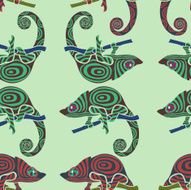 Seamless colorful background made of chameleons N2