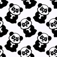 Seamless pattern with panda bear