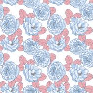 Seamless floral pattern Roses 6
