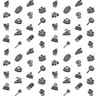 Seamless pattern of bakery and cake icons Candy sweet set N2