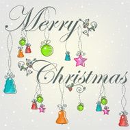 Beautiful Christmas card with decorations N2