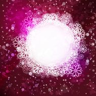Pink winter space with circle cloud